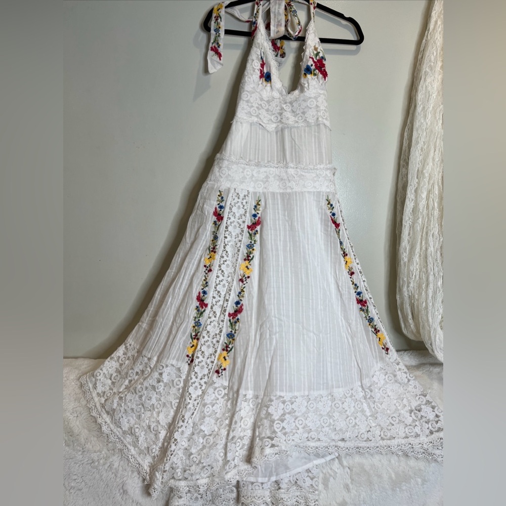 Free People Keila Embroidered Lace Vintage Midi Dress - Picture 5 of 8